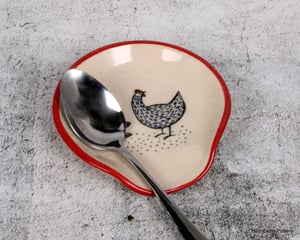 Image of Red and Black Spoon Rest