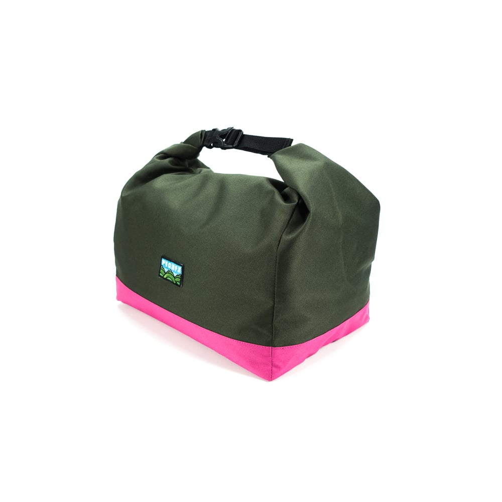 Image of Pasa Basket Tote Bag - Olive/Fushia