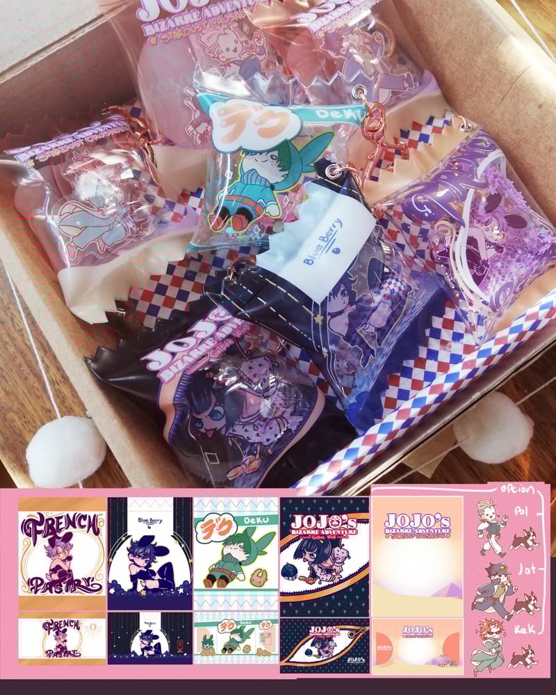 Image of Candy bag charms 3" BNHA / JOJO bizarre adventure / OC