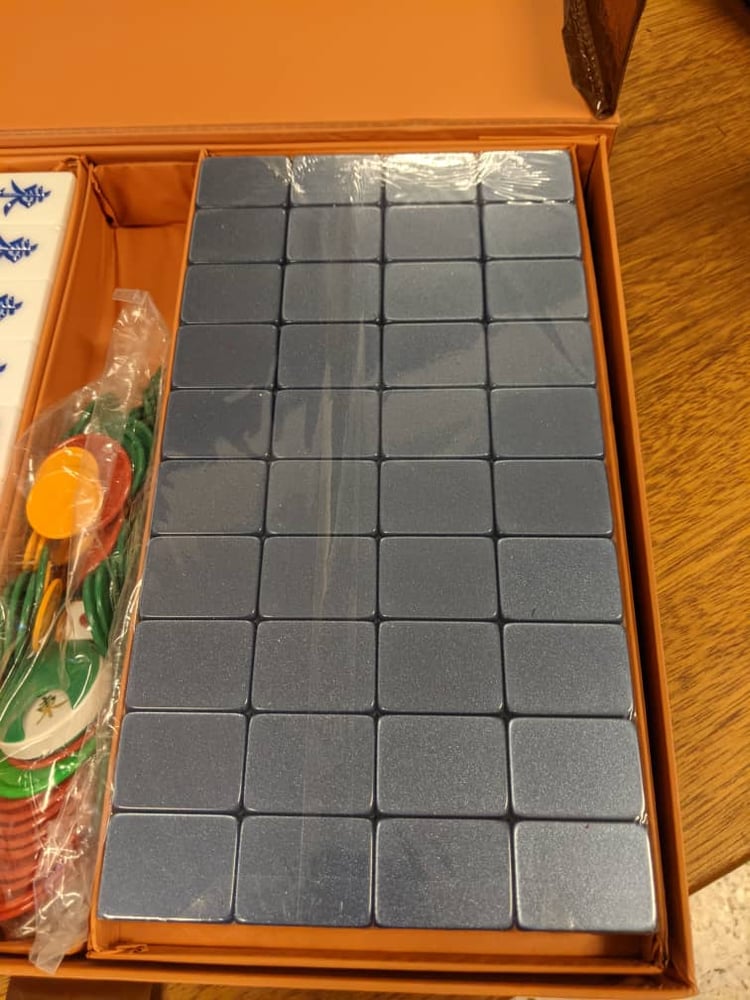 Image of [Reserve] A1 Premium Grey Blue Mahjong Set