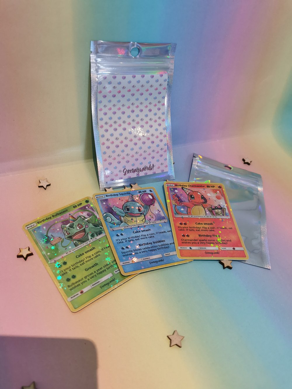 Kanto starters 3 card birthday"booster pack"
