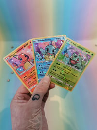 Image 1 of Kanto starters 3 card birthday"booster pack"