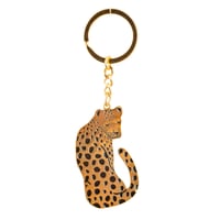 Image 1 of Golden Leopard Enamel Keyring