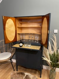 Image 5 of Stunning blue & gold leaf drinks cabinet in F&B Railings