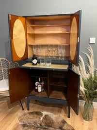 Image 3 of Stunning blue & gold leaf drinks cabinet in F&B Railings