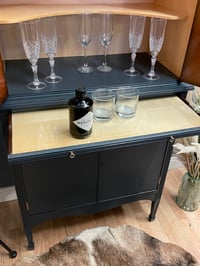 Image 4 of Stunning blue & gold leaf drinks cabinet in F&B Railings
