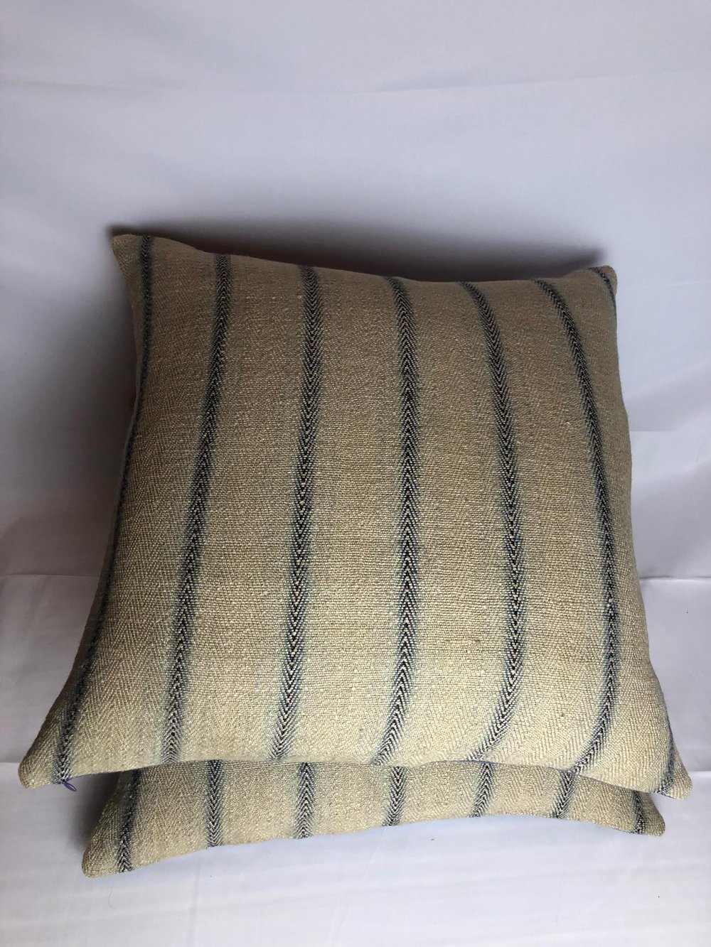 Ralph Lauren Designer Woven Flax, Linen and Jute Fabric Pillows