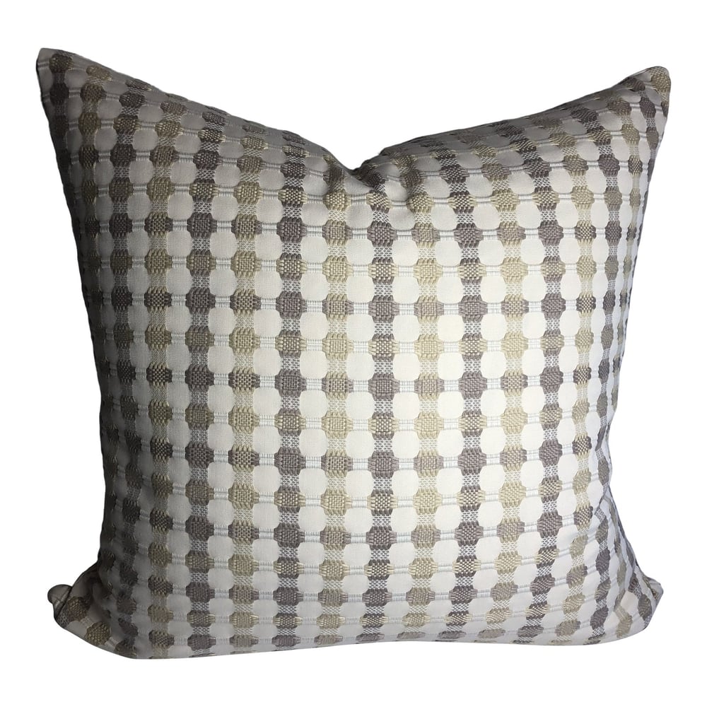 Massoud Designer Fabric Textured Plaid Pillow