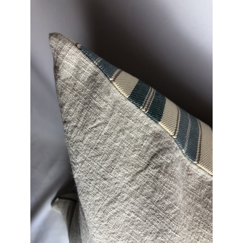 Ralph Lauren Designer French Country Ticking Stripe Linen Pillow