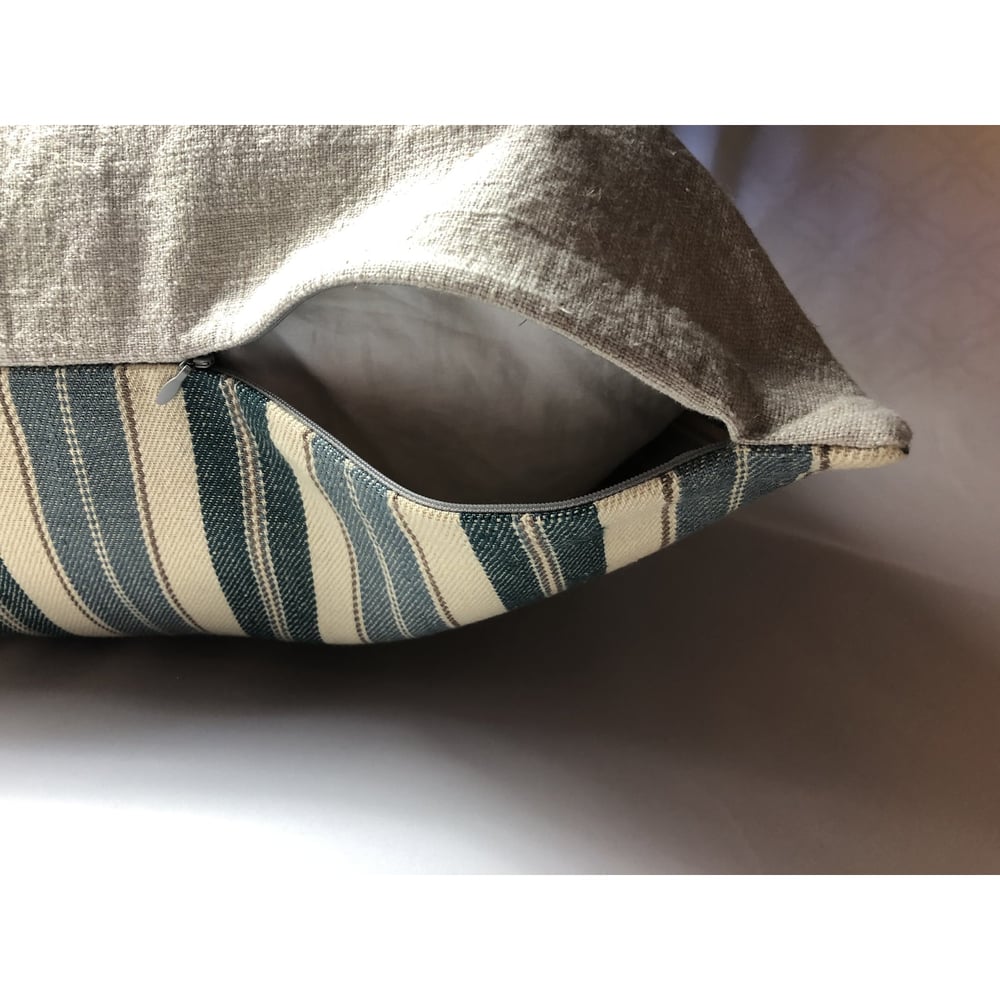 Ralph Lauren Designer French Country Ticking Stripe Linen Pillow