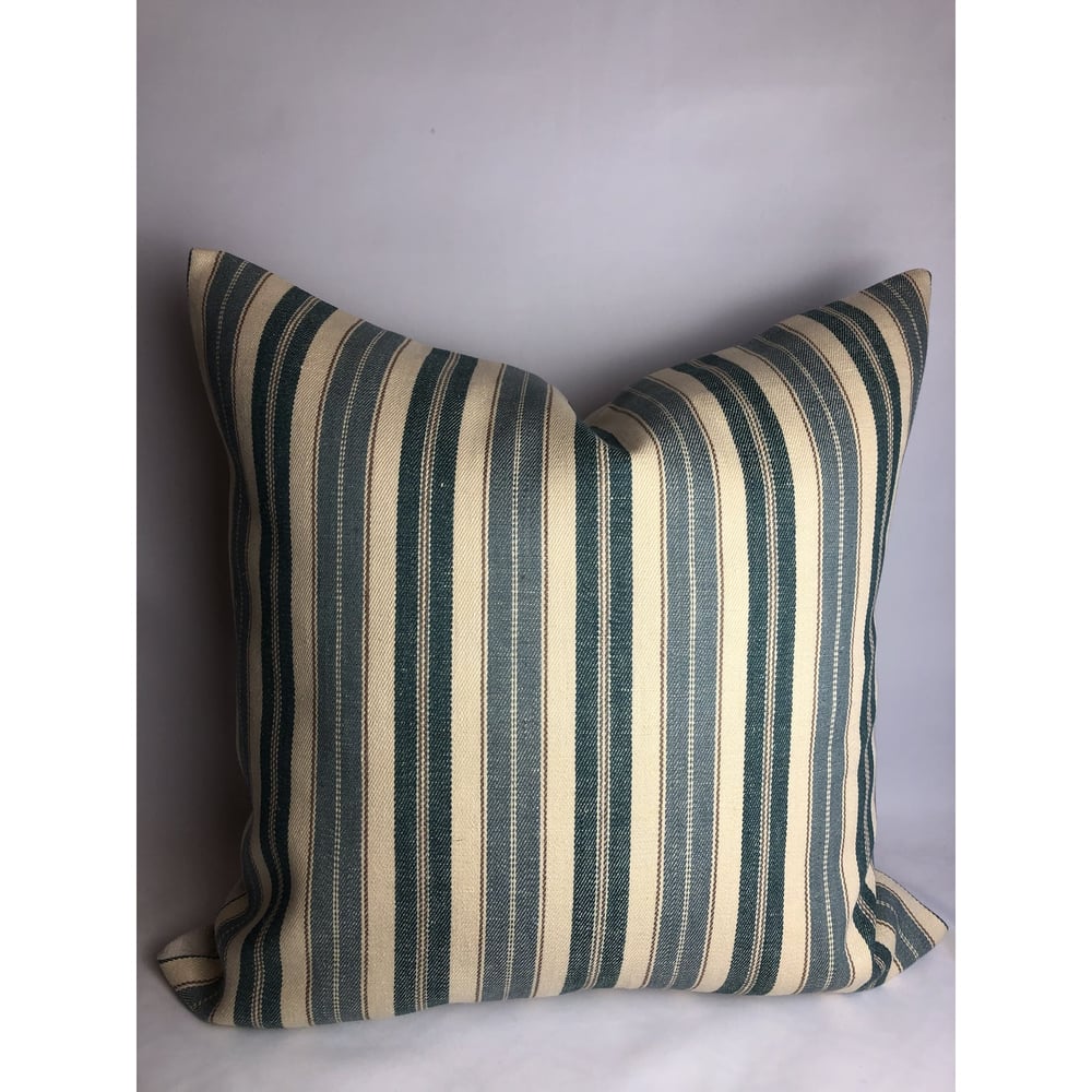 Ralph Lauren Designer French Country Ticking Stripe Linen Pillow