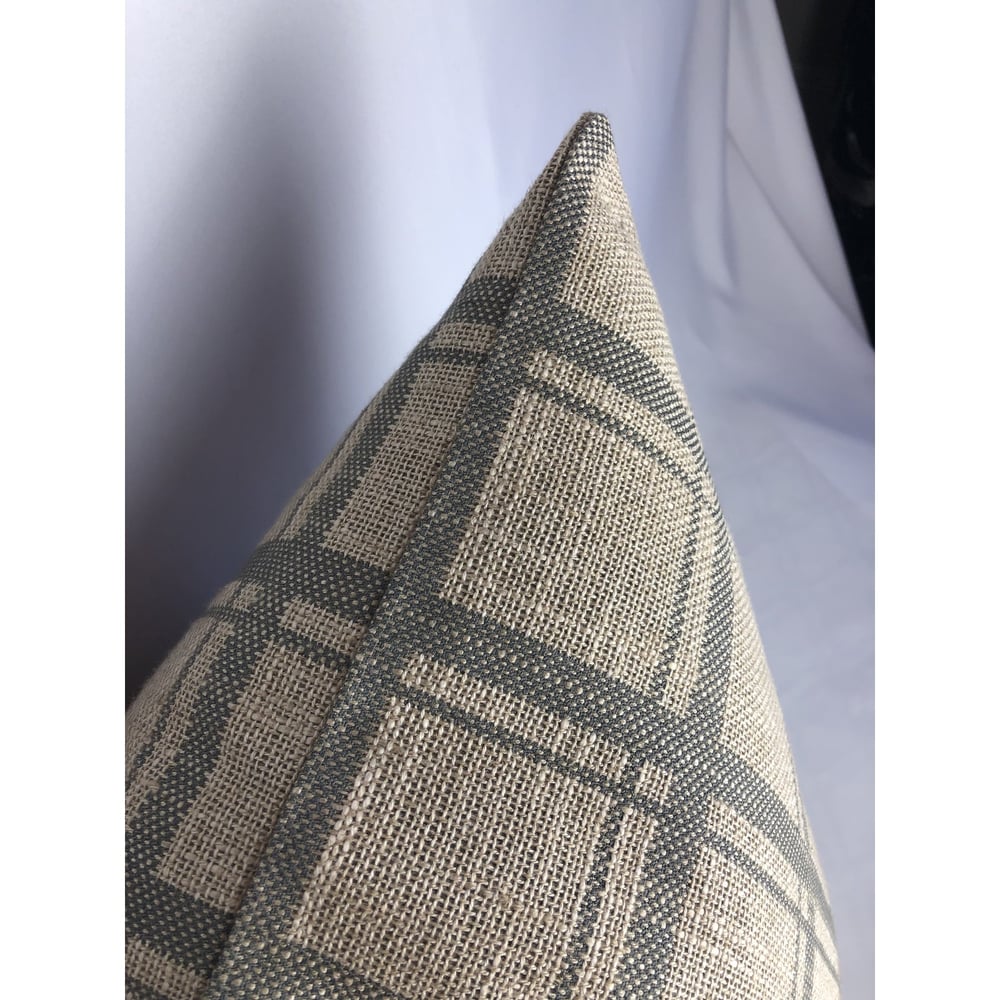 Donghia Modern Designer Plaid Fabric Pillow