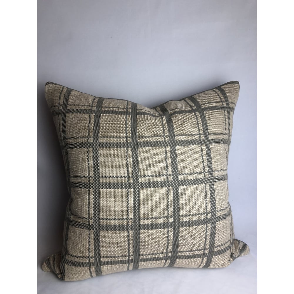 Donghia Modern Designer Plaid Fabric Pillow