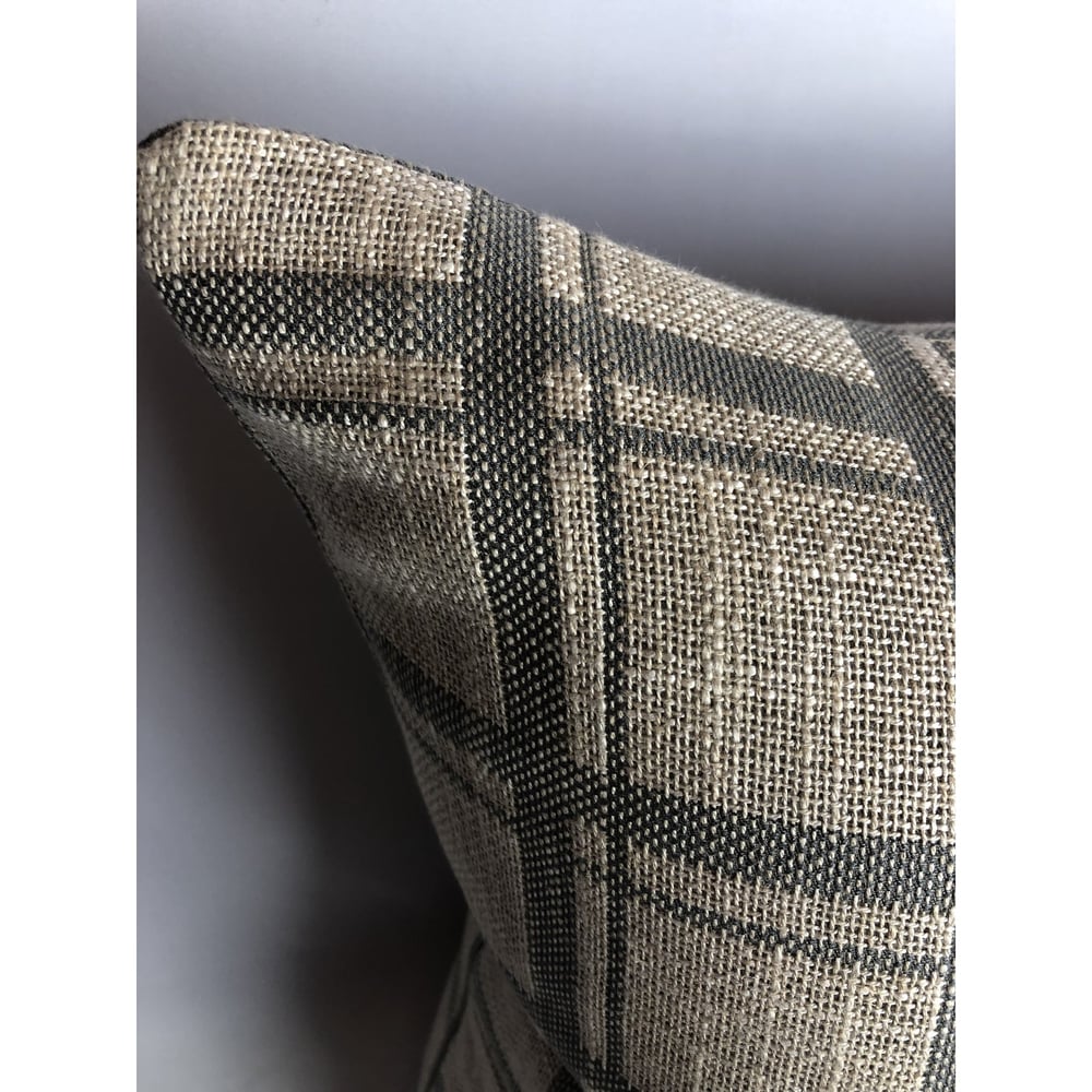 Donghia Modern Designer Plaid Fabric Pillow