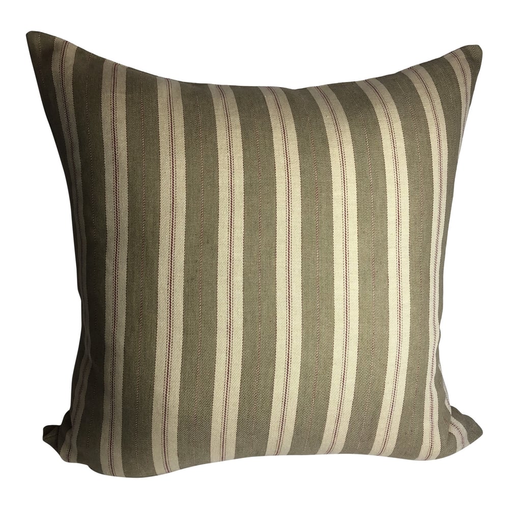 Rogers and Goffigon Designer Woven Stripe Linen Pillow Cover