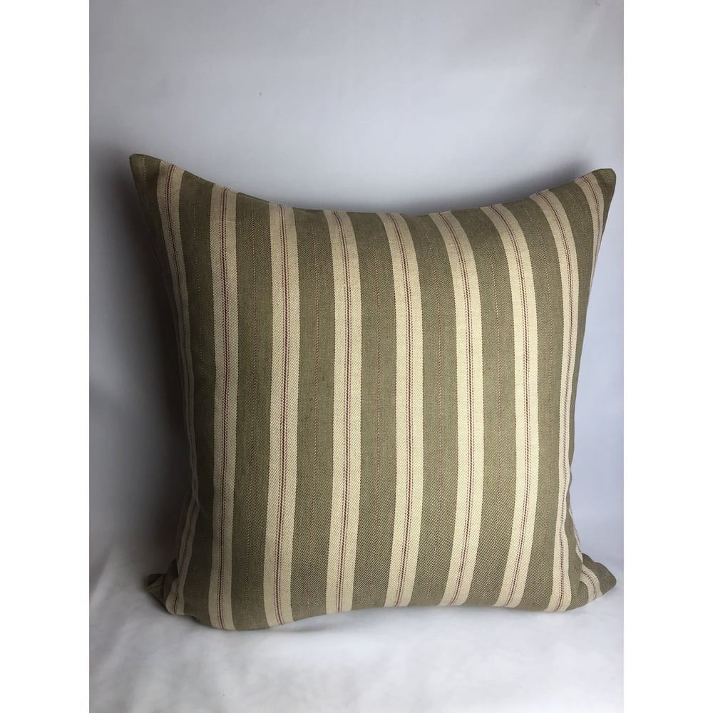 Rogers and Goffigon Designer Woven Stripe Linen Pillow Cover