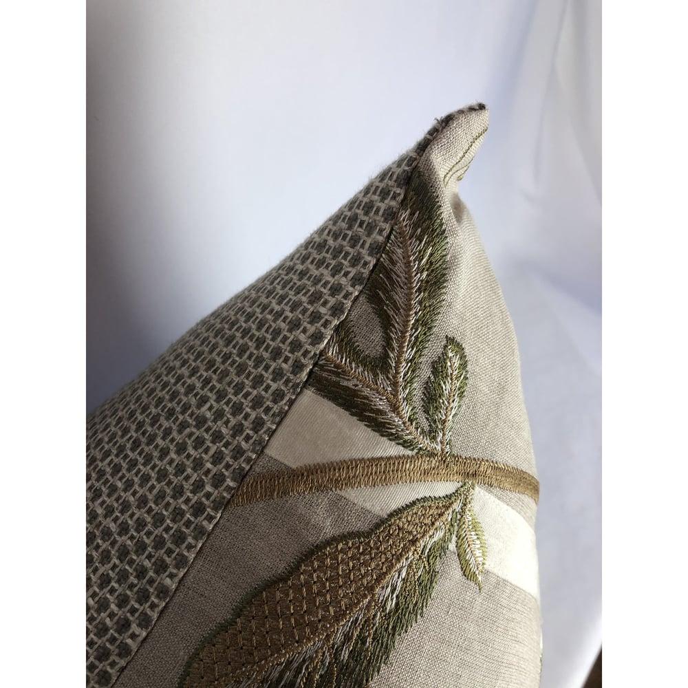 Cowtan and Tout Designer Linen and Embroidered Pillow