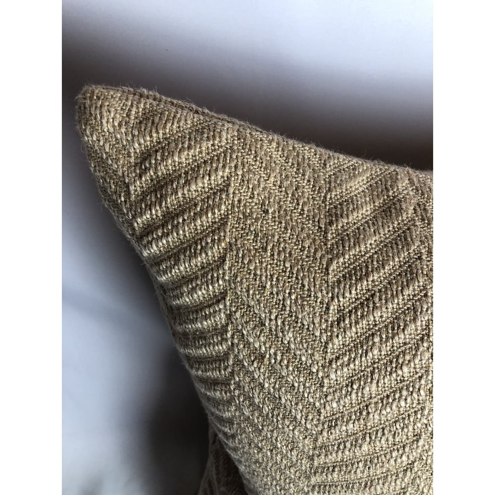 Lee Jofa Bulrush Chevron Natural Jute Designer Fabric Pillow 