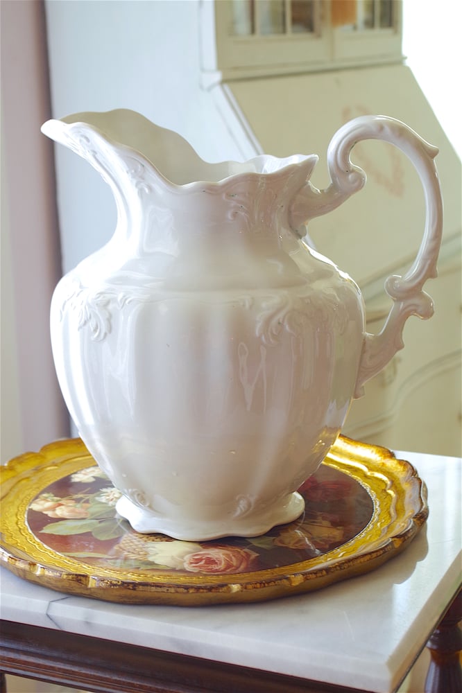 Image of Antique White Pitcher