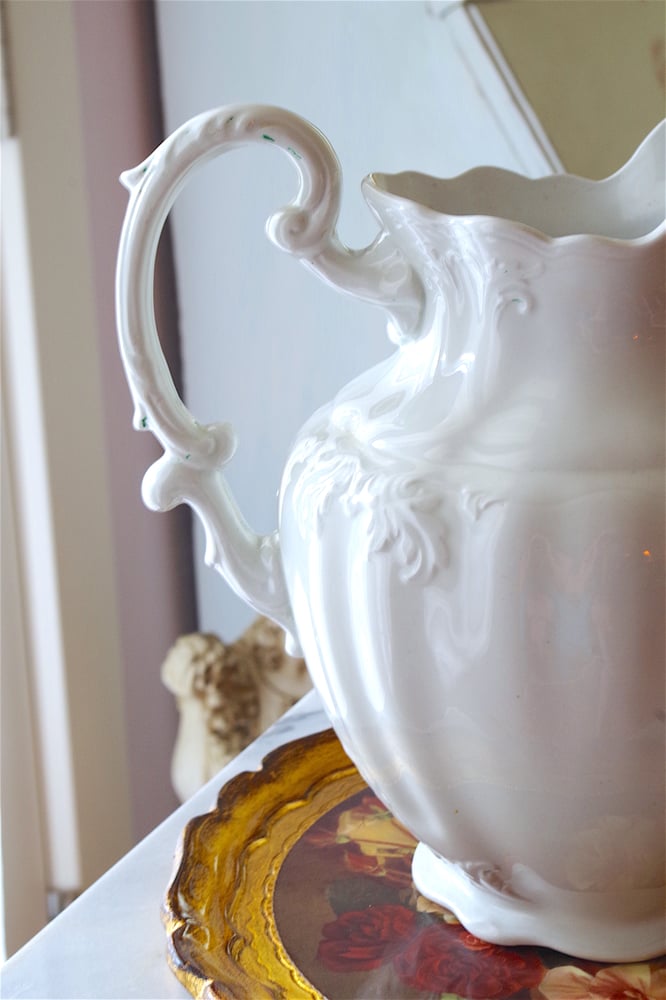 Image of Antique White Pitcher