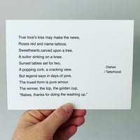 Dishes - poem postcard 