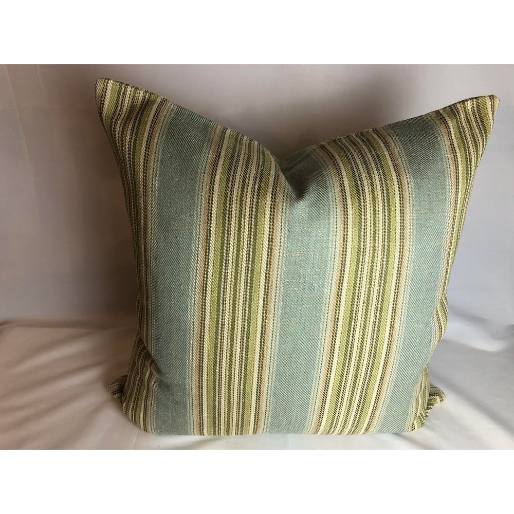 Ralph Lauren Stripe in Green Blue Stripe Designer Pillow