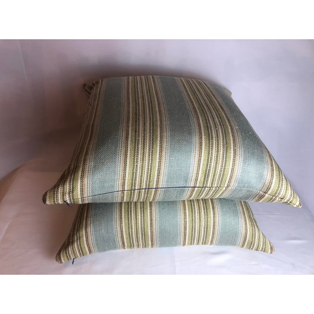 Ralph Lauren Stripe in Green Blue Stripe Designer Pillow