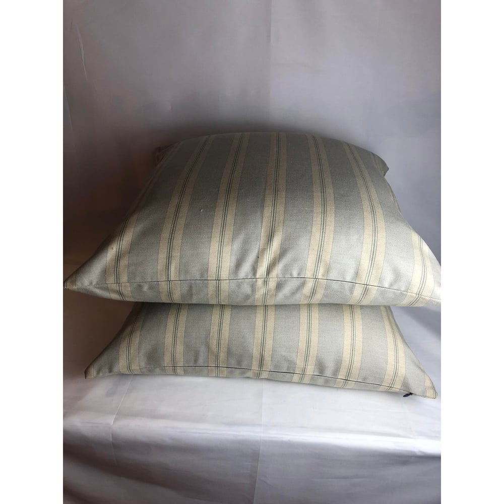 Cowtan and Tout Stripe Wool Designer Pillow With 90/10 Down Insert