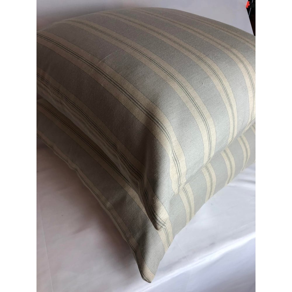 Cowtan and Tout Stripe Wool Designer Pillow With 90/10 Down Insert