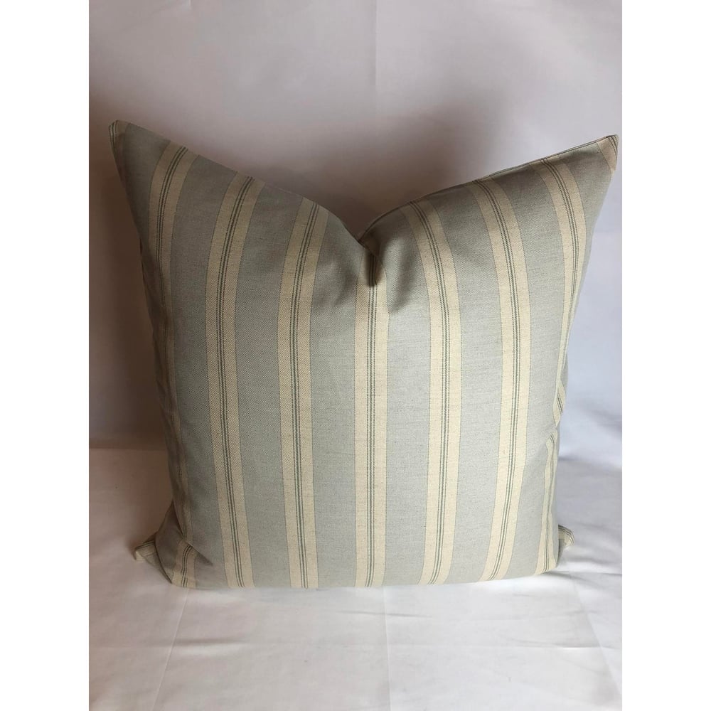 Cowtan and Tout Stripe Wool Designer Pillow With 90/10 Down Insert