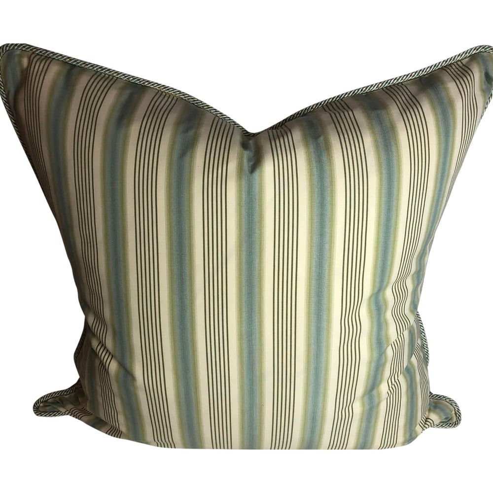 Ralph Lauren Men's Shirting Cotton Stripe Designer Pillow With Down Insert