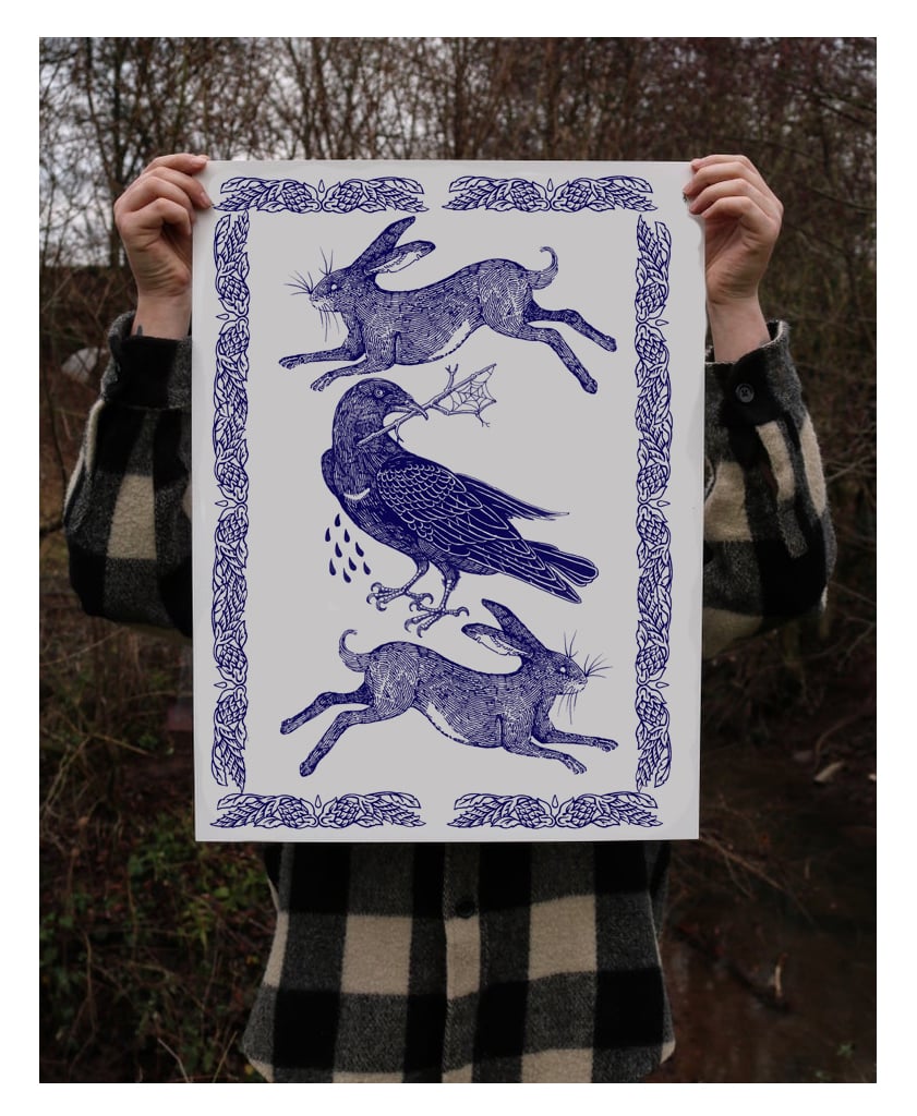 hare and rook Screen print
