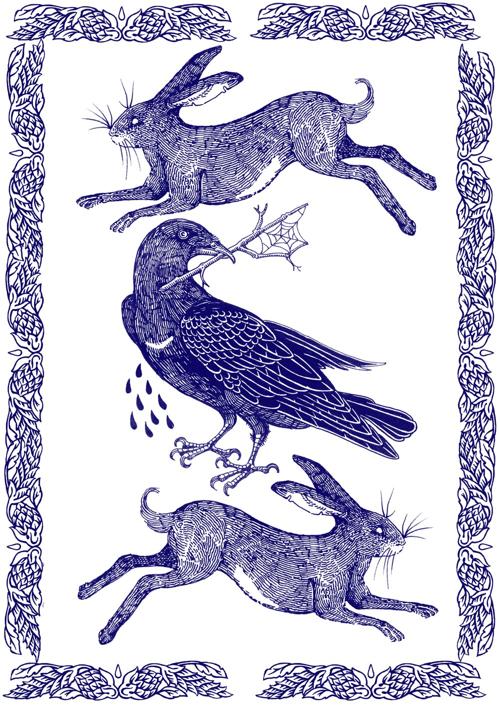 hare and rook Screen print