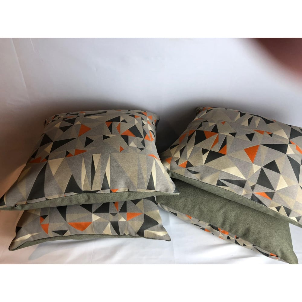 Mid Century Modern Style Fabric Designer Pillows - a Pair