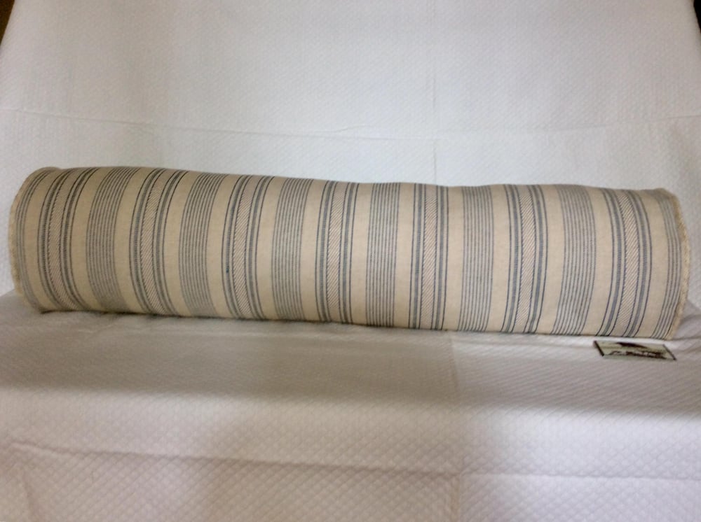 Woven Stripe Cowtan Tout Designer Fabric Bolster With 90/10 Down Insert