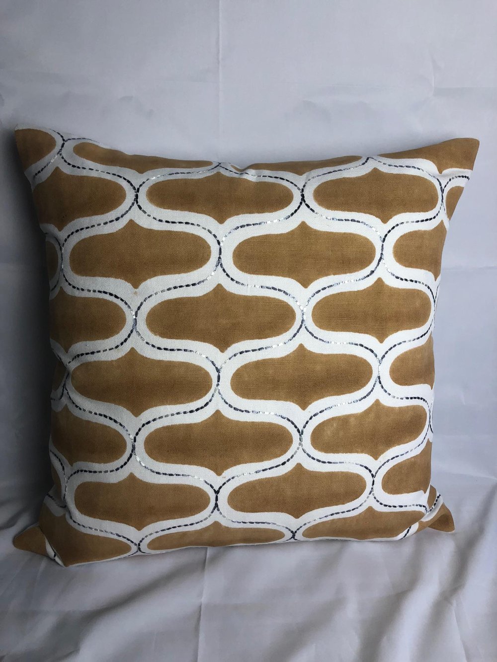 Seemakrish Hand Block Printed Designer Pillow With 90/10 Down Insert