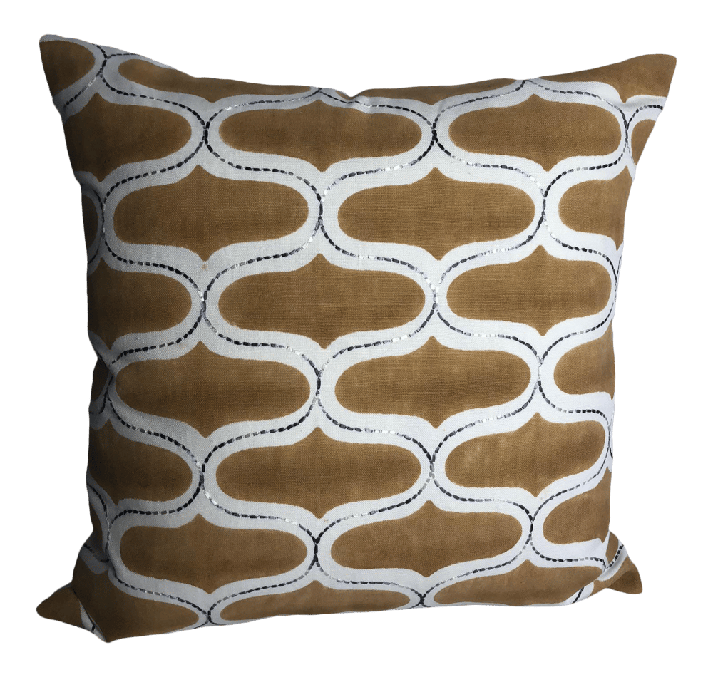 Seemakrish Hand Block Printed Designer Pillow With 90/10 Down Insert