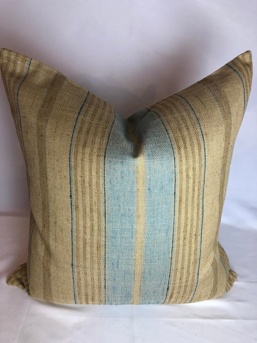 Ralph Lauren Transitional Stripe Cotton and Linen Designer Pillow With 90/10 Down insert