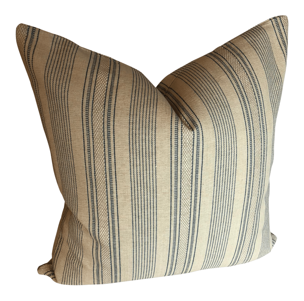 Cowtan & Tout Woven Transitional Stripe Designer Pillow With 90/10 Down Insert