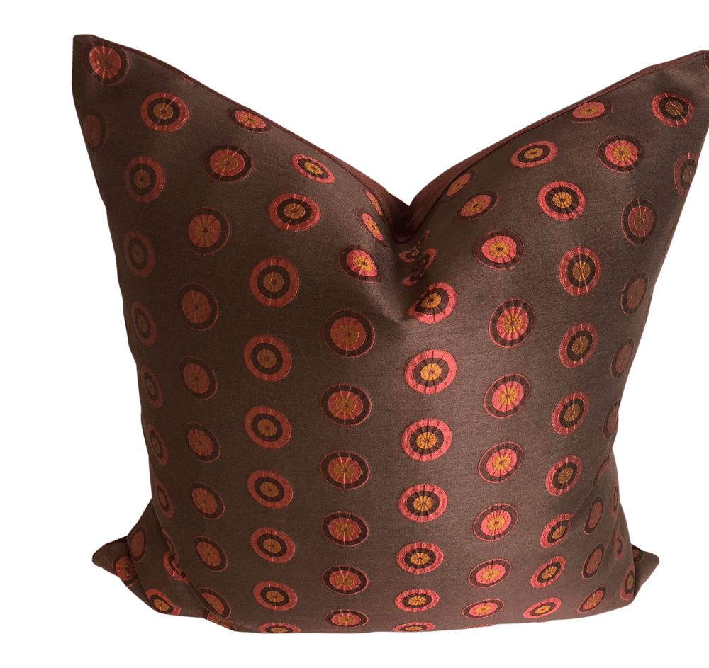 Contemporary Schumacher Pinwheel Silk Designer Pillow With 90/10 Down Insert
