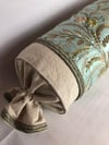 French Vervain Bolster Designer Pillow With 90/10 Down Insert