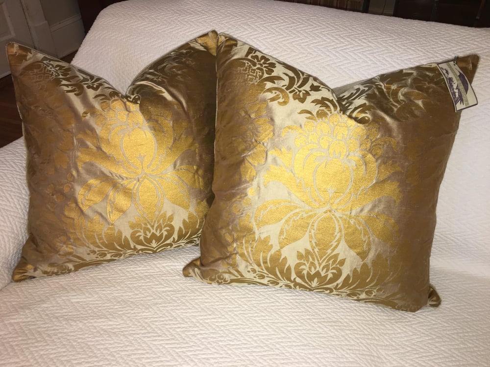 Scalamandre Baranzelli Silk with Clarence House Mohair Designer Pillow With 90/10 Down Insert