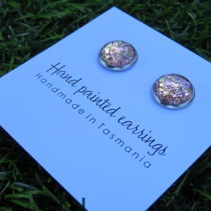 Image of Rose Gold Glitter Studs (12mm)