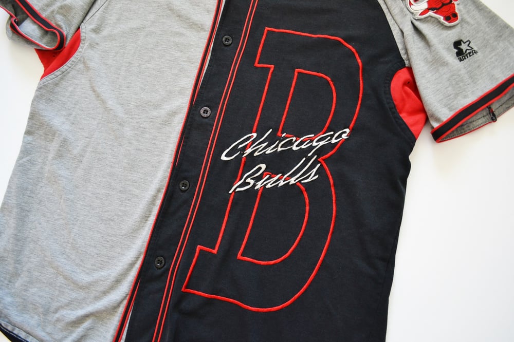Chicago Bulls 1990's Pinstripe Starter Baseball Jersey - The Edit LDN