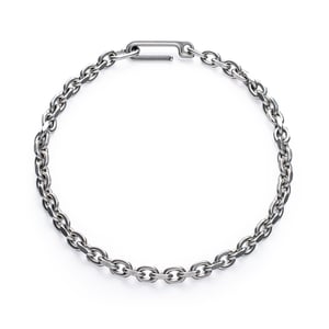 Image of DRILLING LAB - Framework Chain Necklace (Matte Silver)