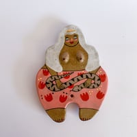 Image 3 of Curvy Girl Plate / Incense Holder  - White Hair / Purple Snake