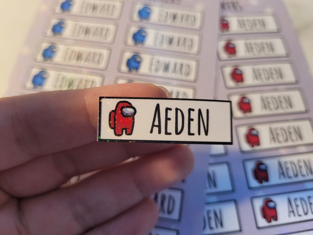 Customisable Glitter Name Stickers