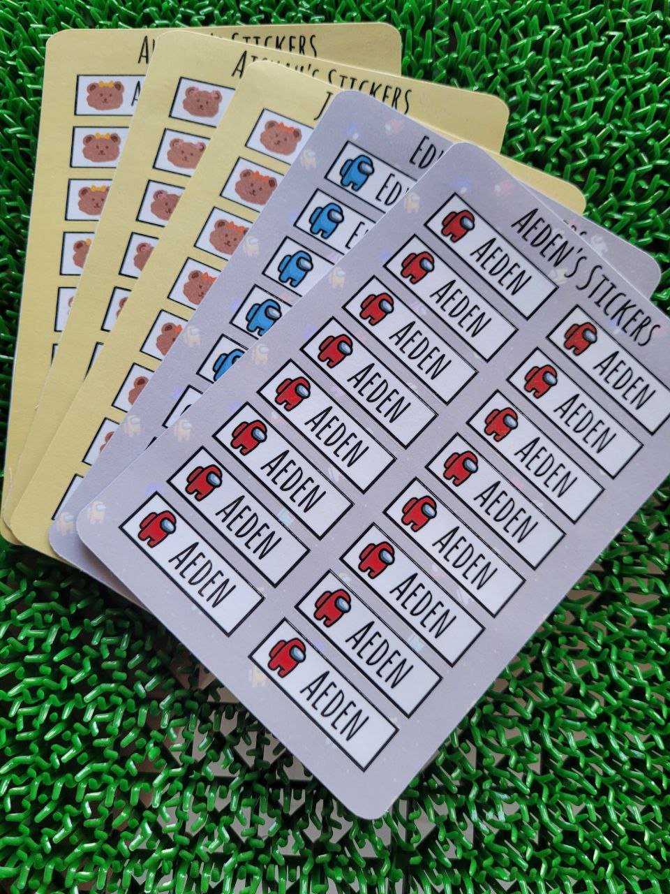 Customisable Glitter Name Stickers