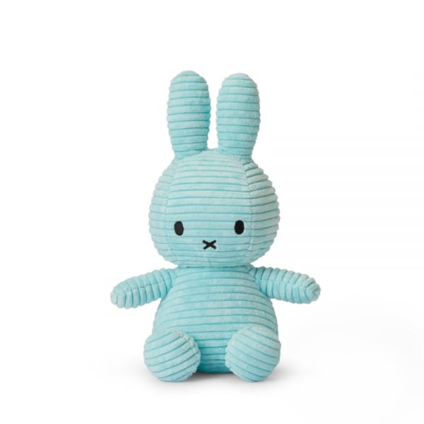 Image of Peluche Miffy Lapin velours cotelé bleu pastel 24 cm