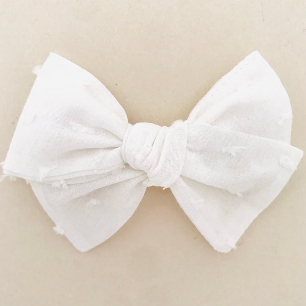 Image of Barrette voile de coton plumetis crème